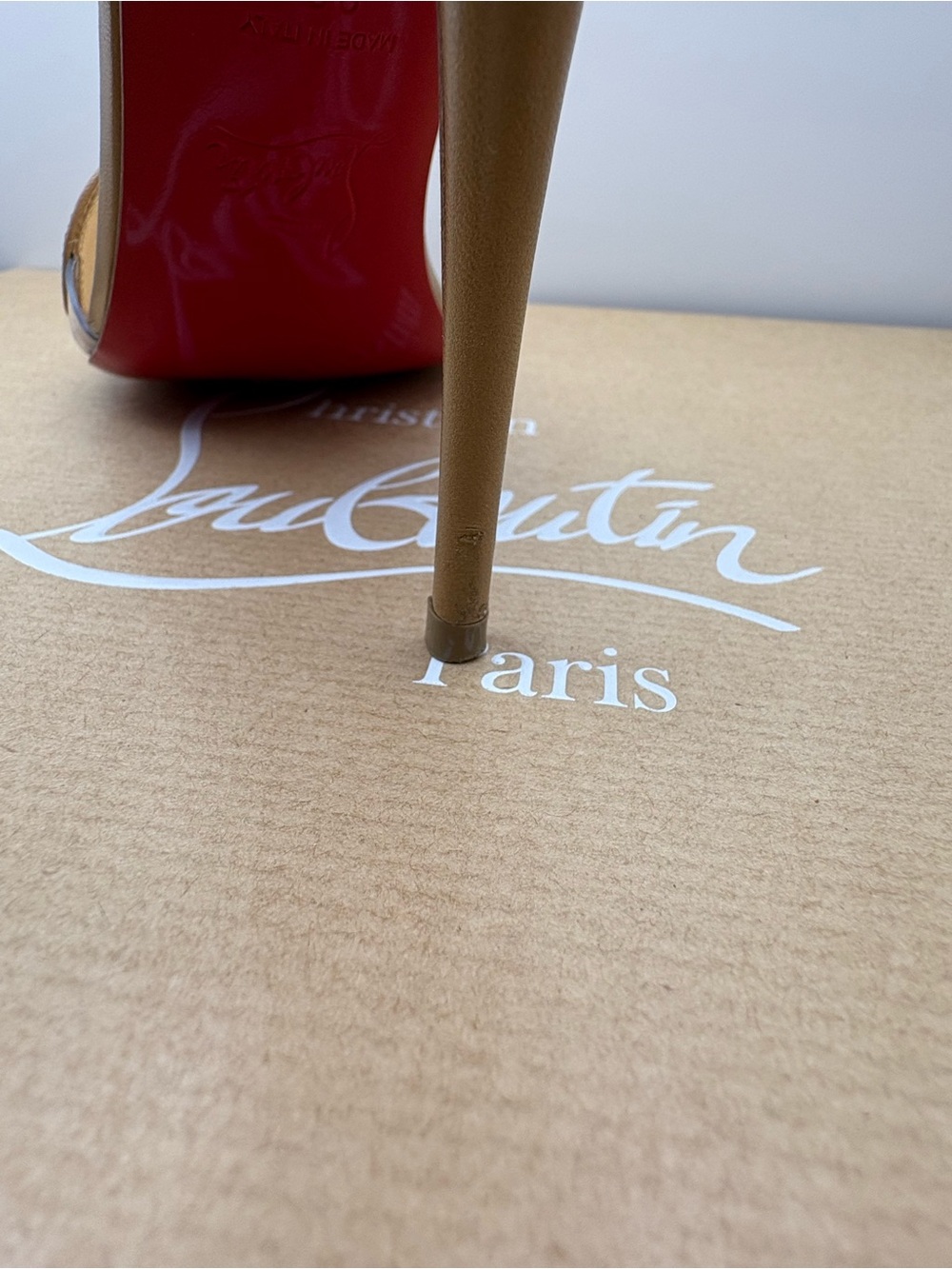 Christian Louboutin Rosalie 100 mm - Tan Leather Crisscross Slingback Heels - Picture 7 of 12